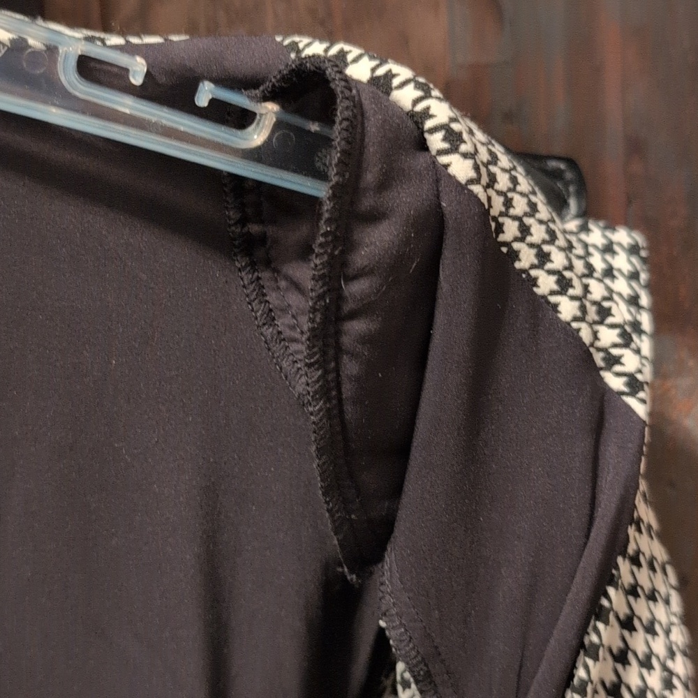 Lane Bryant Bryant Blazer Houndstooth Faux Black Leather Collar - Women's 14 - Picture 6 of 7